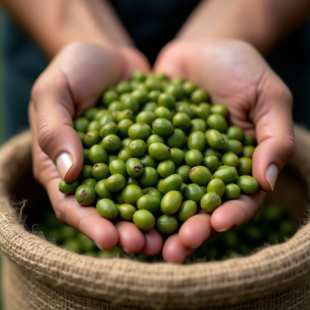 Selección de granos de café de alta calidad.